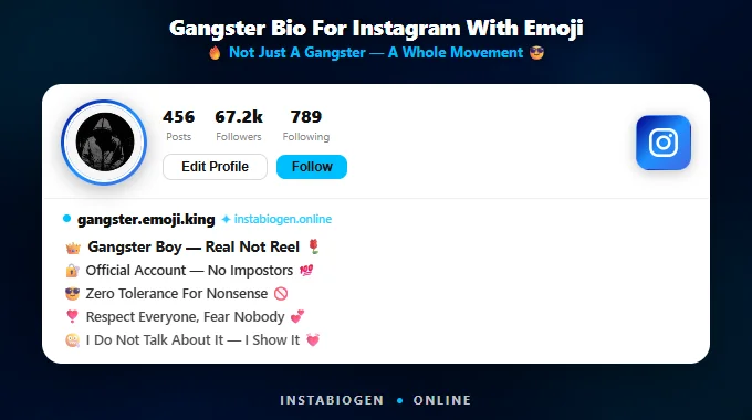 Gangster Bio For Instagram With Emoji